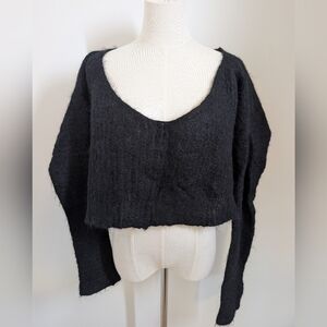 Free People Alpaca Blend Oversized Cropped Sweater